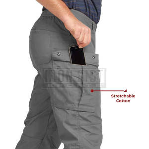 Nouveau pantalon cargo pour hommes taille moyenne confortable avec fermeture élastique et bouton Style décontracté - Product Image 4