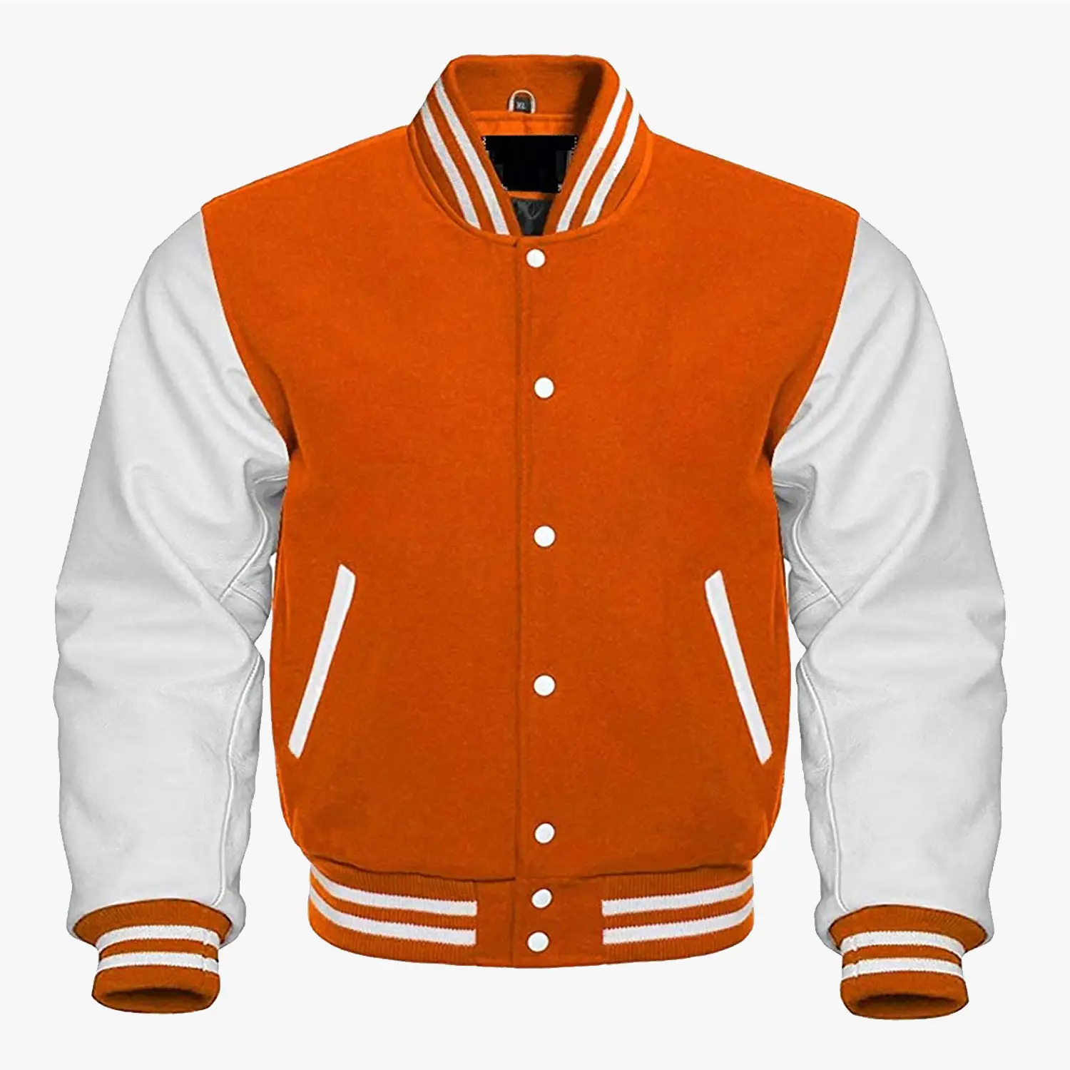 Custom chenille embroidery leather sleeve baseball letterman varsity jacket for men