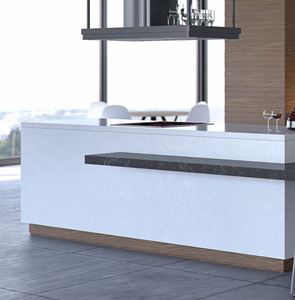 แผ่นควอตซ์ขัดเงา Perla Carrara ขนาด 2 ซม. 3 ซม. กำลังเป็นที่นิยม สำหรับใช้ทำเคาน์เตอร์ครัวในงานก่อสร้างเชิงพาณิชย์จำนวนมาก - Product Image 2