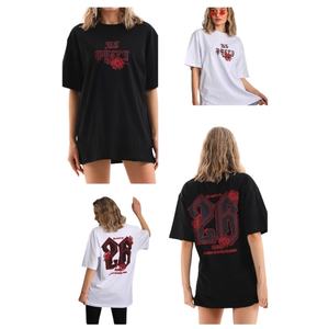 T-shirt Oversize Streetwear Imprimé Vintage Graphique Grande Taille Coton Lourd Logo Diamants Tricoté OEM ODM - Product Image 5