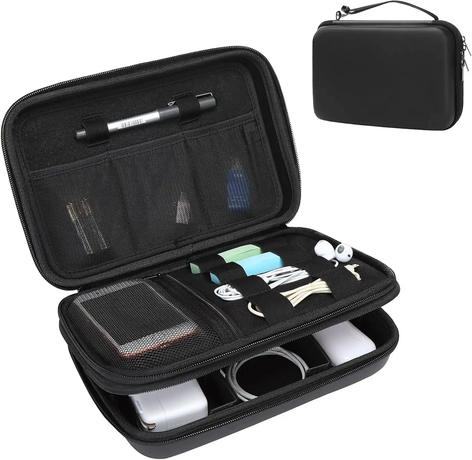 Shockproof hard Travel Organizer carrying case for charger, phone, earphone, mouse and electronic accessories