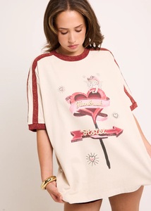 T-shirt pour femme ample et surdimensionné de style vintage, design graphique, été, écologique - Product Image 5