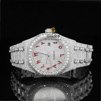 Reloj de Hombre de Acero Inoxidable con Moissanita, Esfera de Cristal Analógica, Movimiento Mecánico ETA, Claridad VVS, Diamantes Tallados, Estilo Lujoso y Elegante