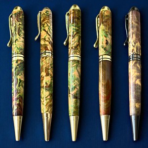 Stylo à bille en bois stabilisé fait main exclusif, largeur d'écriture de 0,7 mm, stylo d'écriture de luxe, cadeau d'affaires, collection aquamarine - Product Image 2
