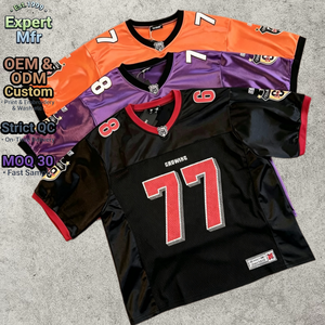<span class=keywords><strong>Maillot</strong></span> <span class=keywords><strong>de</strong></span> football américain personnalisé avec <span class=keywords><strong>col</strong></span> en <span class=keywords><strong>V</strong></span> en tissu mesh pour streetwear oversize rétro Blokecore - Product Image 1