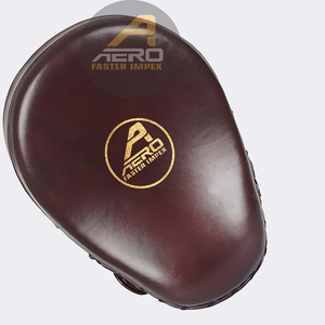Manoplas de boxeo de cuero genuino de enfoque curvo y almohadillas de mano para Karate y Muay Thai Kick Sparring Training & Target Practice - Product Image 4