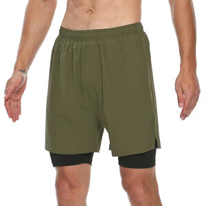 Short de gymnastique confortable à séchage rapide pour hommes Bermuda en velours côtelé avec poche pour téléphone pour le tennis, le basket-ball et le football - Product Image 2