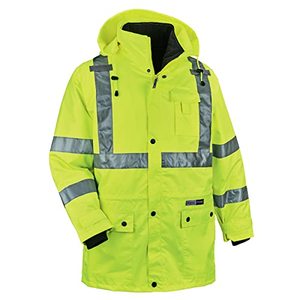 Veste de sécurité à capuche Type R Classe 3 4 en 1 coupe-vent 100% polyester de haute qualité couleur et taille personnalisées - Product Image 1