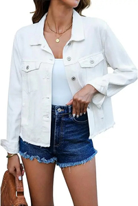 Nouvelles vestes en jean pour femmes tendance, taille plus, réversibles, rembourrage en coton, personnalisables, prix de gros - Product Image 6