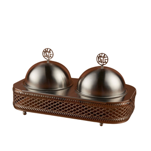 Bol de vadrouille élégant en bois d'acacia avec incrustation de nacre Plateau de service unique pour dessert Ramadan et idée cadeau de l'Aïd - Product Image 5