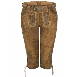 Genou bavarois authentique de qualité supérieure pour femme, coupe ajustée, Oktoberfest d'hiver, logo en dentelle, décoration avant plat - Product Image 3