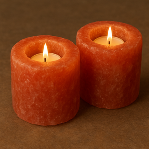 Offre Spéciale Septembre : Bougeoir en Sel de l'Himalaya Naturel, Porte-Bougie Thé en Forme de Cœur Rose-Orange-Rouge de Haute Qualité - Product Image 3