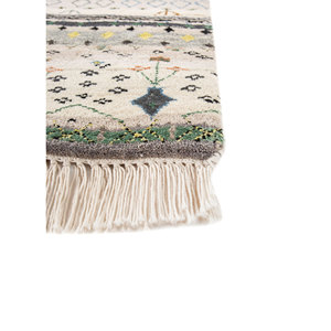 Tapis Manchaha en laine et soie de bambou noué à la main, ivoire, 10 mm d'épaisseur, motif géométrique abstrait, pour la maison, le couloir, modèle rectangulaire - Les-2410 - Product Image 4