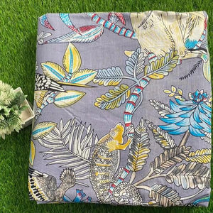 Albornoz de algodón ligero para mujer Caftán Diseño de punto Estampado de bloque de mono Inspirado Niños Artesanía Tela de patio Vestido de uso de pasarela - Product Image 1