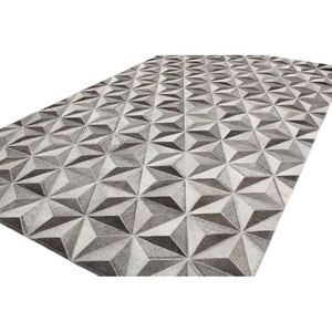 Tapis patchwork en cuir de vachette véritable Tapis en fourrure véritable pour la décoration de la maison et du bureau Utilisation intérieure et extérieure - Product Image 5