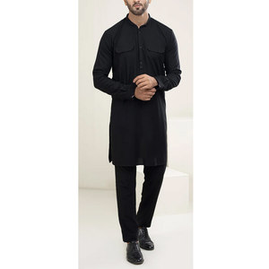 La mejor calidad para hombre Shalwar Kameez Color sólido personalizable hecho de algodón Precio razonable para la venta - Product Image 1