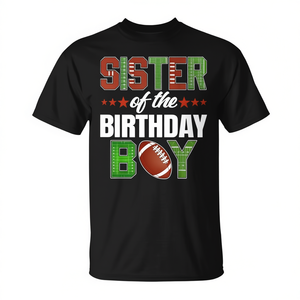 T-shirt da calcio per la festa di compleanno della sorella del ragazzo, abbigliamento per feste in famiglia - Product Image 2