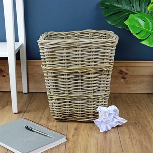 Rattan <b>Square</b> Wicker Waste Paper Bin Handmade <b>Storage</b> <b>Baskets</b> Natural Rattan Modern Multifunction Made in Viet Nam - Product Image 2