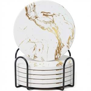 Classic Home Decor 4 Piece Square <b>Coaster</b> Set Elegant Table Protection for Everyday Use - Product Image 4