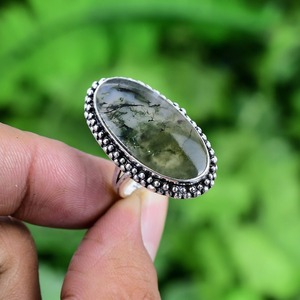 925 argent Sterling fait à la main naturel mousse Agate pierre précieuse Spinner promesse anneau 925 estampillé mariage cadeau conception anneau bijoux - Product Image 3