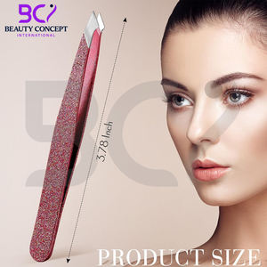 Pinces à épiler pour sourcils de qualité supérieure, 3 pièces, couleur rose, acier inoxydable, pointe pointue - Product Image 5