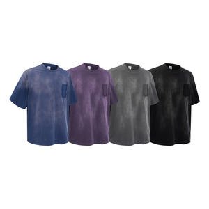 T-shirt décontracté à impression numérique de 275 g, style hip-hop, 100 % coton, surdimensionné, vintage, délavé au soleil, délavé à l'acide, pour homme - Product Image 6