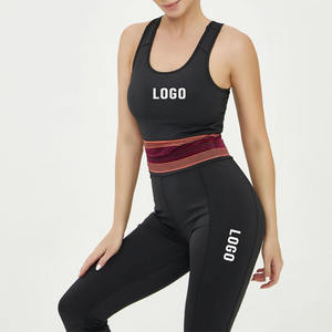 Leggings taille haute à séchage rapide et soutien-gorge de sport à dos nageur avec logo personnalisé pour le fitness et les vêtements de sport avec ensemble de yoga de contrôle du ventre - Product Image 5