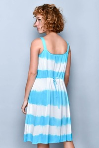 ชุดเดรสแขนสั้นสไตล์โบฮีเมียนสำหรับผู้หญิงชุดเดรสชายหาดแขนกุดยาวคลุมเข่าคอกลมสำหรับฤดูร้อน - Product Image 5