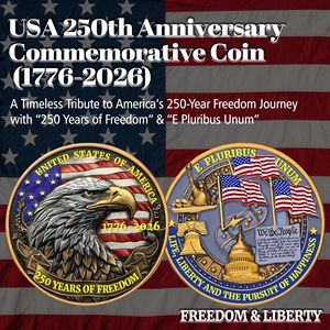 Moneta Commemorativa Personalizzata per Anniversario - <span class=keywords><strong>Aquila</strong></span> Americana e Simboli Patriottici da Collezione - Merchandise Americano per Celebrazioni - Product Image 2