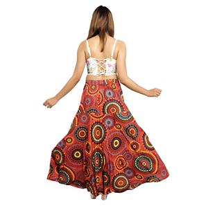 Jupe longue indienne sérigraphiée robe jupe en pur coton, jupe longue Boho Hippie pour femme - Product Image 5