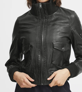 Chaqueta de cuero de invierno y otoño de alta calidad, chaquetas de moda de cuero para mujer, chaquetas de cuero Nappa de oveja de lujo para mujer - Product Image 5