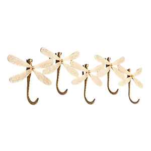 Nuevo diseño de gancho de pared con forma de libélula, dorado pulido, para organizar la entrada, el dormitorio o la cocina. - Product Image 1