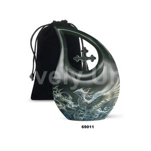 รูปนกฟีนิกซ์สีน้ำเงินสวยงามสำหรับใส่เถ้ากระดูกผู้ใหญ่สำหรับใส่เถ้ากระดูกของมนุษย์ตกแต่งพร้อมถุงกำมะหยี่ฟรี - Product Image 5