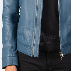 Veste en cuir de vache pour homme, vente chaude, logo sur le devant, séchage rapide, écologique, légère, coupe-vent - Product Image 6