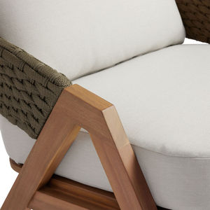 Sofá de cuerda para exteriores de 2 plazas americano, chaise de madera maciza de teca Popular para sala de estar, muebles de secado rápido para villas - Product Image 2