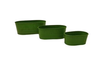 Juego de 3 Macetas Ovaladas de Metal para Plantas de Interior y Exterior, Juego de Macetas Decorativas de Hierro para Hogar, Jardín, Balcón, Decoración de Mesa - Product Image 5