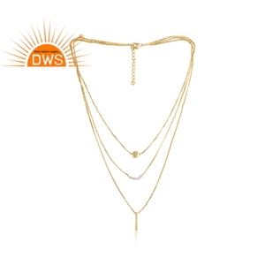Collar con colgante de piedras preciosas de arcoíris, piedra Natural de Luna, proveedor de joyería, Collar chapado en oro y latón de diseño clásico - Product Image 4