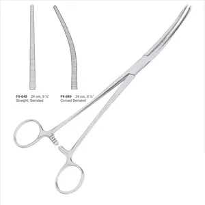 Sarot medis kelas bedah, homeostatik Forceps baja tahan karat (lurus/melengkung) Serrated bedah