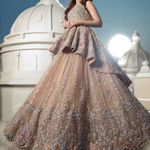 -หรูหรา-ชุดเจ้าสาวที่มีความหนัก-เย็บปักถักร้อย-Koti & Lehenga-ประดับด้วยลูกปัดแก้วคริสตัลสำหรับงานแต่งงาน = 2021... - Product Image 6