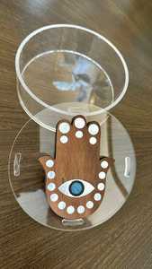 Handmade Gift Box <b>for</b> Eid, Ramadan Luxury Acrylic and Wood Decorative Date Box with Mother of Pearl Inlay Lid Personalized Size - Product Image 4