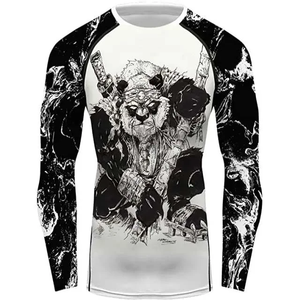 Conjunto de Camiseta y Mallas de Compresión para Hombre, Rashguard de BJJ MMA de Primera Calidad, Venta Caliente, Personalizado con Estampado, Manga Larga para Mujer - Product Image 1