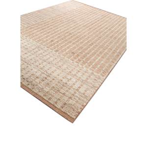 พรมขนสัตว์ทอมือลายเส้นสีเบจและสีน้ำตาล ขนาดใหญ่ 9x12 ฟุต รูปทรงสี่เหลี่ยมผืนผ้า สำหรับห้องโถงหรือทางเดินในบ้าน รุ่น ZA Jaipur Rugs - Product Image 2