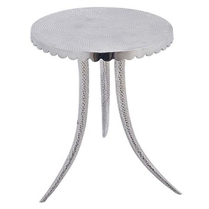 Table basse ronde en aluminium martelé moderne de haute qualité avec table basse en métal fini polonais brillant pour meubles de maison - Product Image 1