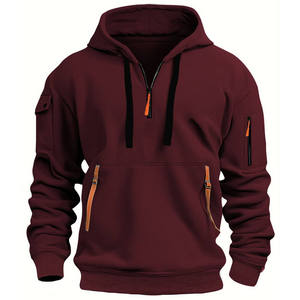 เสื้อฮู้ดผู้ชายทำจากวัสดุที่มีสีต่างกัน - Product Image 6