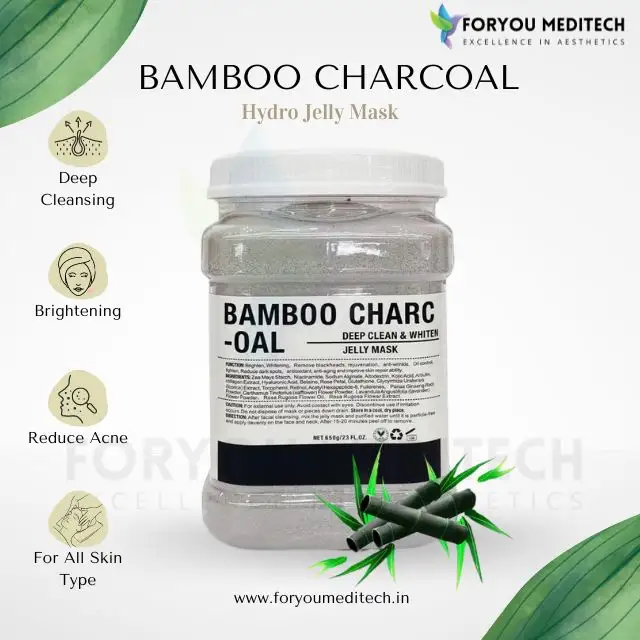Custom Logo Private Label Bamboo Charcoal Jelly Mask 650g Cleansing Black Mask Powder Remove Blackheads Dark Spots Facial Mask