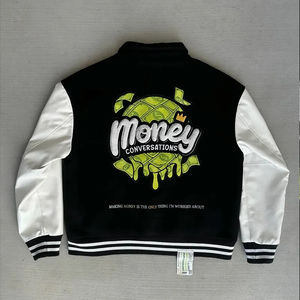 Chaqueta Universitaria Unisex para Hombre, Chaqueta Bomber de Béisbol con Mangas de Cuero y Cuerpo de Lana, Chaquetas Universitarias para Hombre - Product Image 3