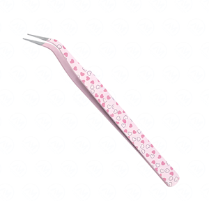 Trending Heart and Flower Print Pinzas de extensión de pestañas Punta curva Volumen Lash Tool - Product Image 3