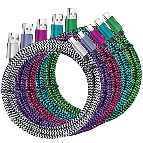 USB Type c Cable 6FT Nylon Braided USB C Cables 3A Fast Charging Charger for Samsung Galaxy S9/S8 Note8/9 20 10 S21 S20 S10