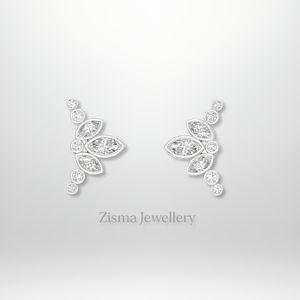 Vente en gros de boucles d'oreilles marquises et diamants ronds en or 14 carats à filetage interne bijoux piercing à bas quantité minimale de commande fournisseur d'usine - Product Image 5