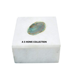 Nouveau carré acrylique clair créatif tendance fantaisie design artisanat boîtes à bijoux prix de gros avec couvercle en agate - Product Image 5